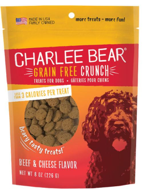 Charlee Bear Grain Free Crunch Beef & Cheese Dog Treats, 8-oz