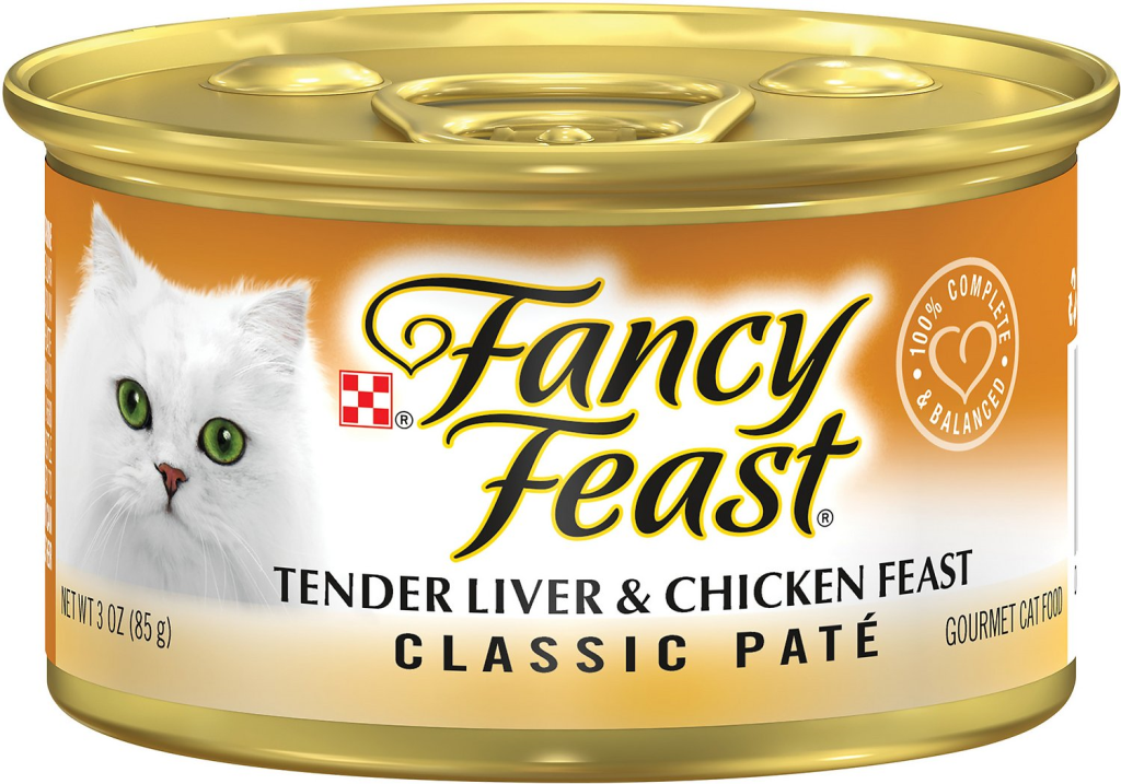 Fancy Feast Classic Tender Liver & Chicken Feast Canned Cat Food, 3-oz