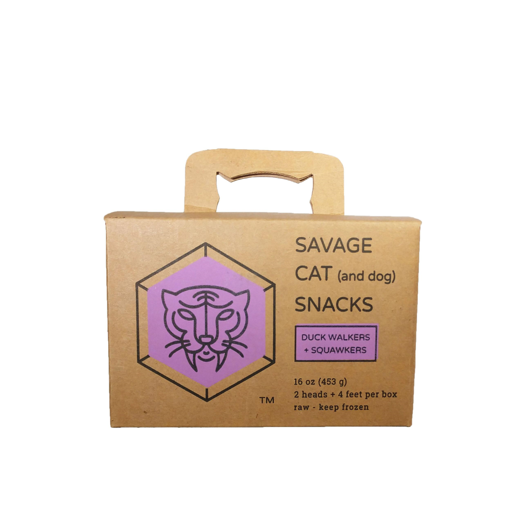 Savage Cat Food Duck Walkers & Squawkers Frozen Dog & Cat Treats, 16-oz