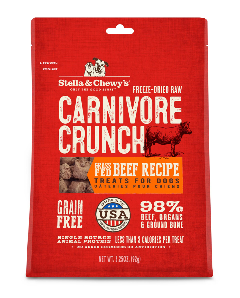Stella & Chewy's Carnivore Crunch Grass-Fed Beef Freeze-Dried Dog Treats, 3.25-oz