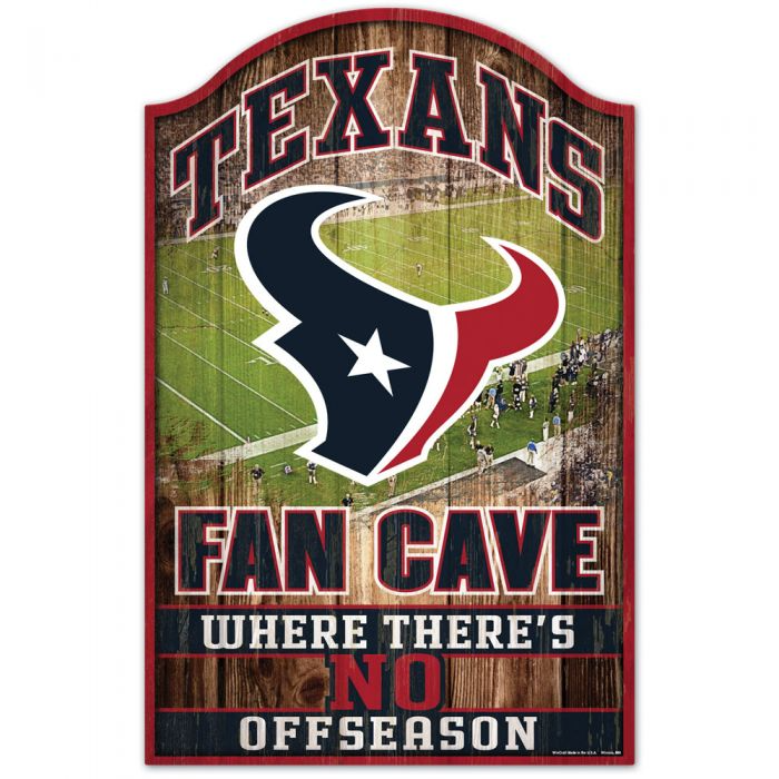 Houston Texans Fan Cave Wood Sign 11" x 17" 1/4" Thick