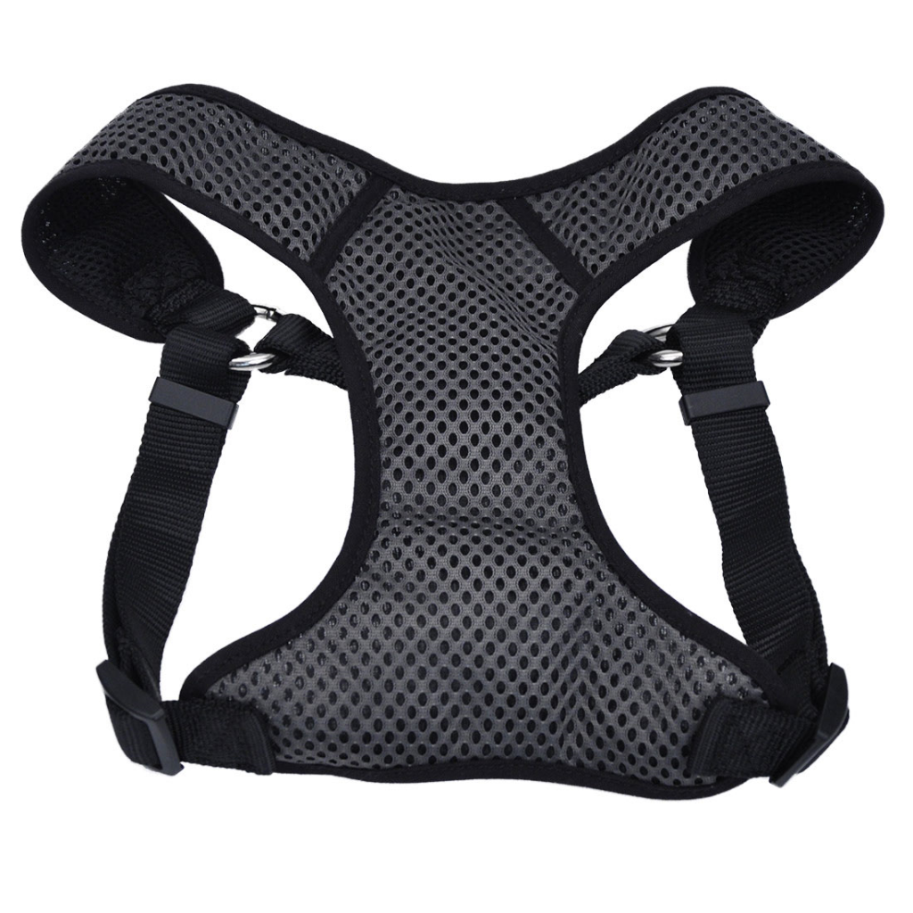 Coastal Comfort Soft Sport Wrap Adjustable Dog Harness, Grey & Black, 1-in x 28-in-36-in