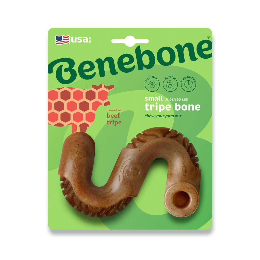 Benebone Tripe Bone Beef Tripe Flavor Dog Toy, Small