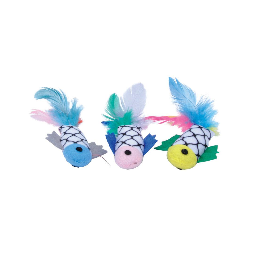 Turbo Fish with Feathers Cat Toy, 1-count