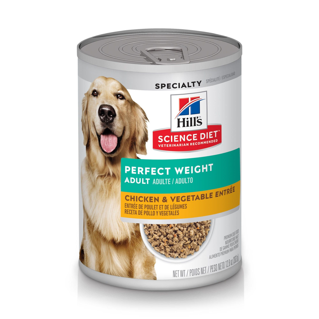 Hill's Science Diet Adult Perfect Weight Chicken & Vegetables Entree Wet Dog Food, 12.8-oz,