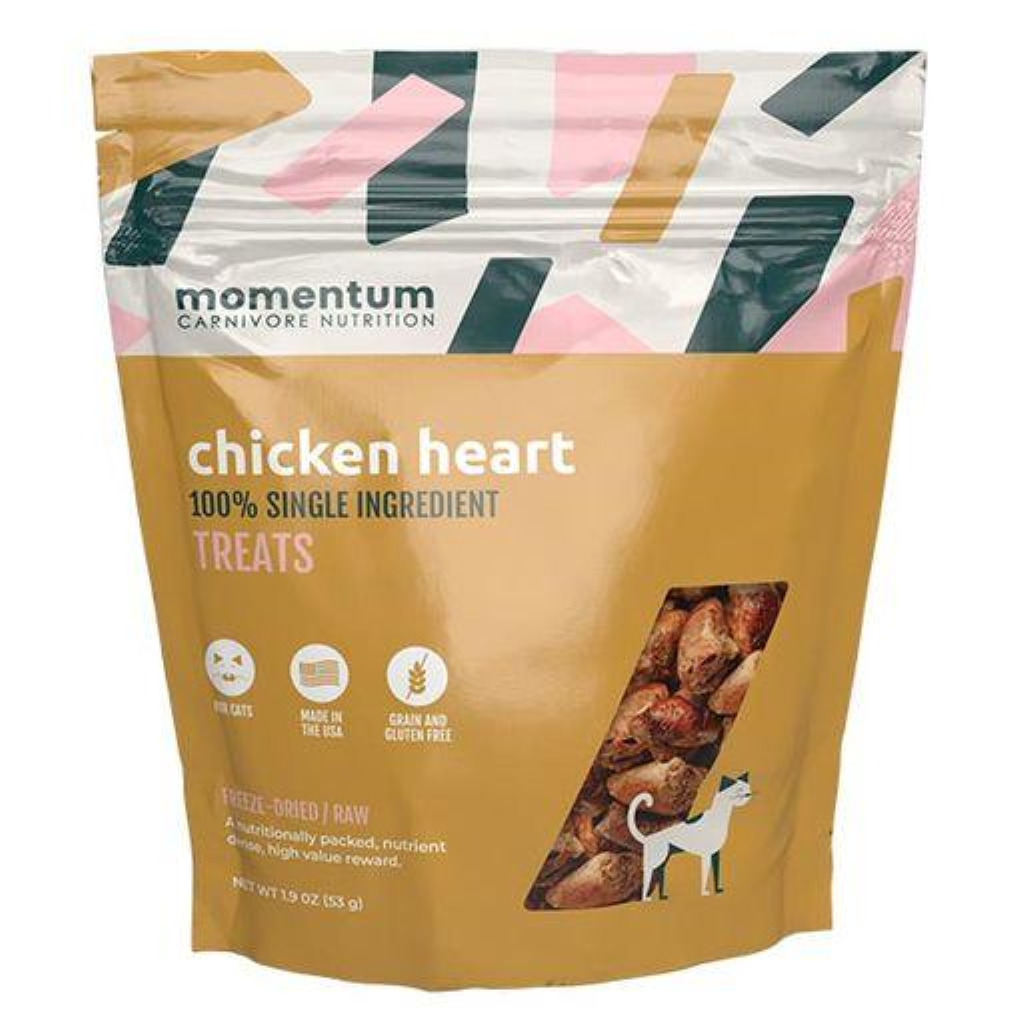 Momentum Carnivore Nutrition Chicken Heart Freeze-Dried Cat Treats, 1.9-oz