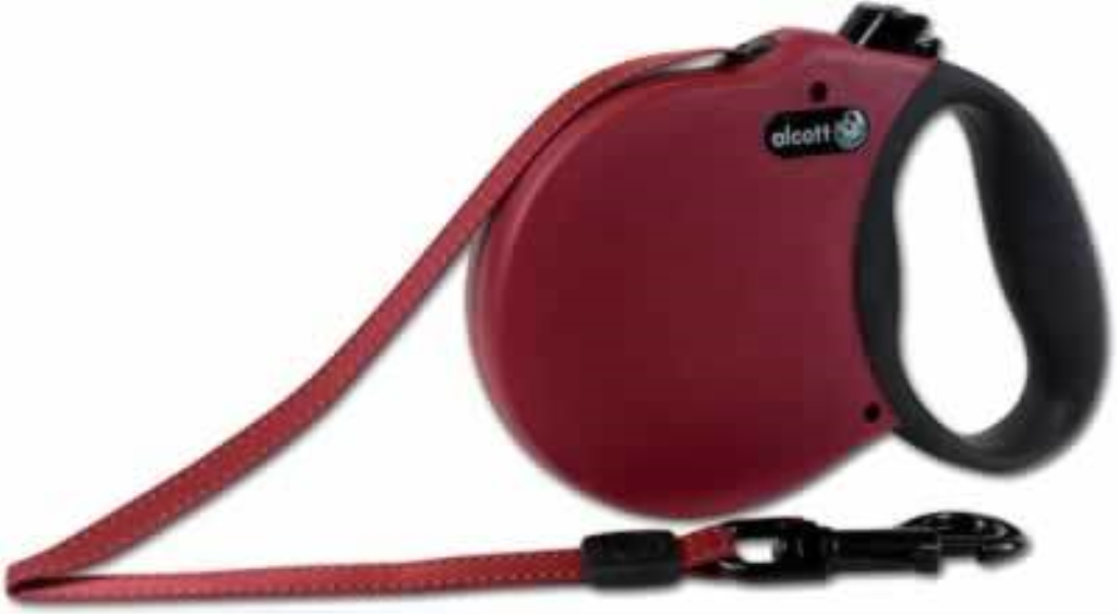 Alcott Adventure Retractable Dog Leash, Red, Large