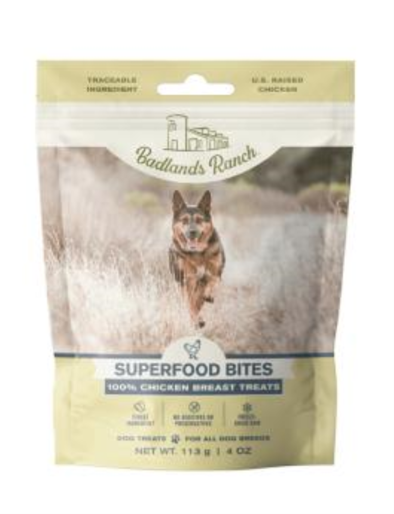 Badlands Ranch Superfood Bites 100% Chicken Breast Dog Treats, 4-oz