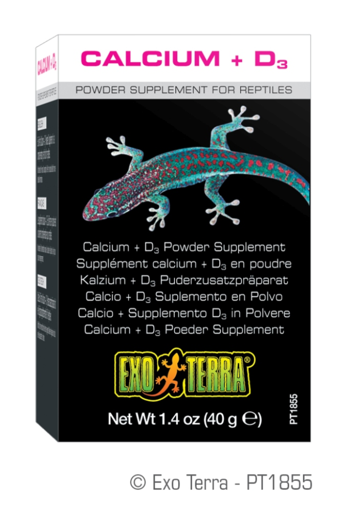 Exo Terra Calcium + Vitamin D3 Powder Reptile Supplement, 1.4-oz box