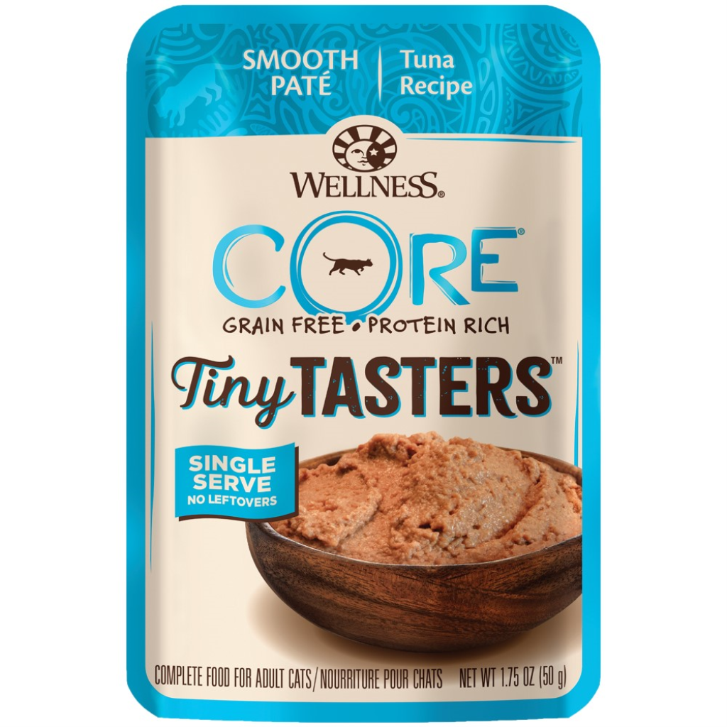 Wellness CORE Tiny Tasters Tuna Pate Grain-Free Cat Food Pouches, 1.75-oz