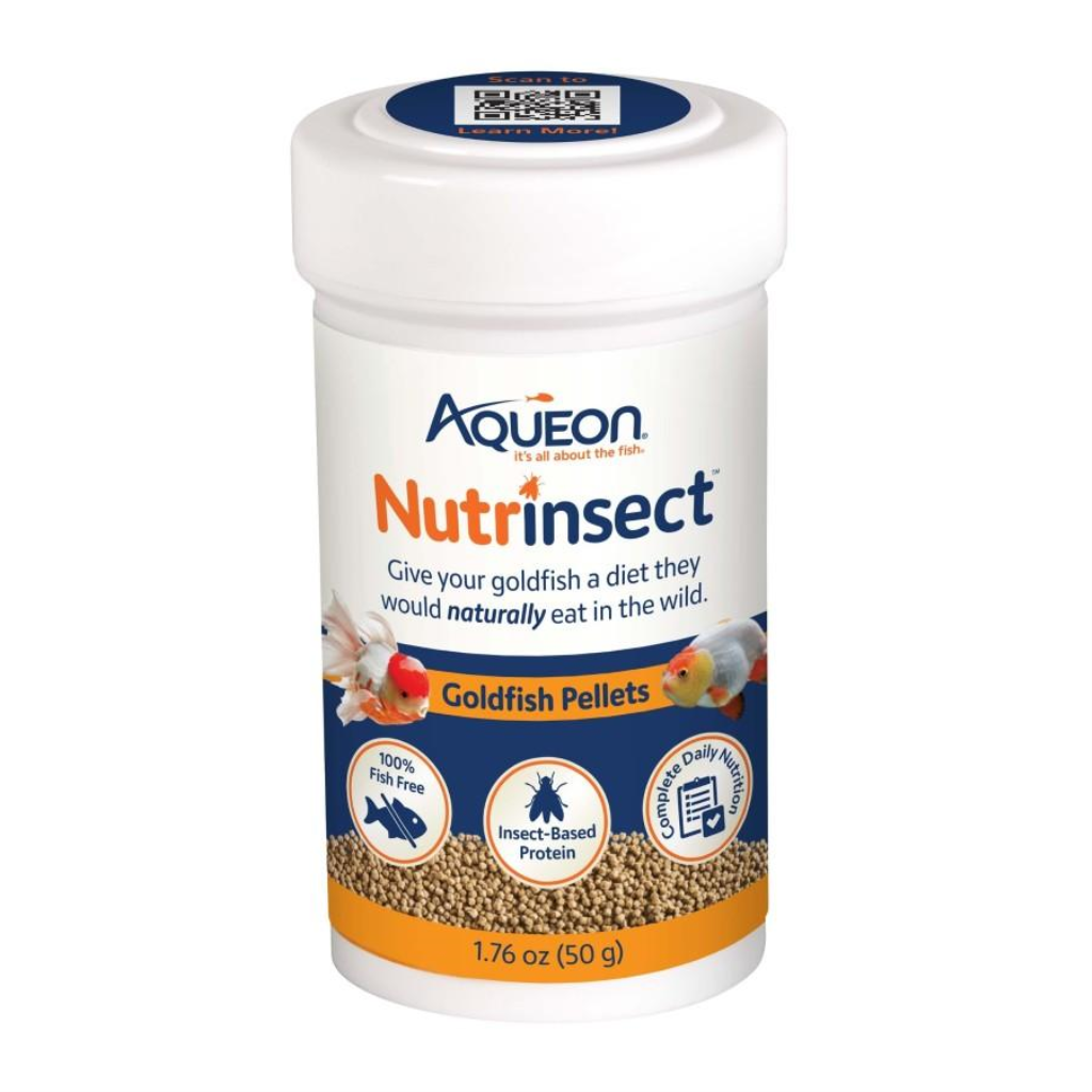 Aqueon Nutrinsect Fish-Free Goldfish Pellets Fish Food, 1.76-oz