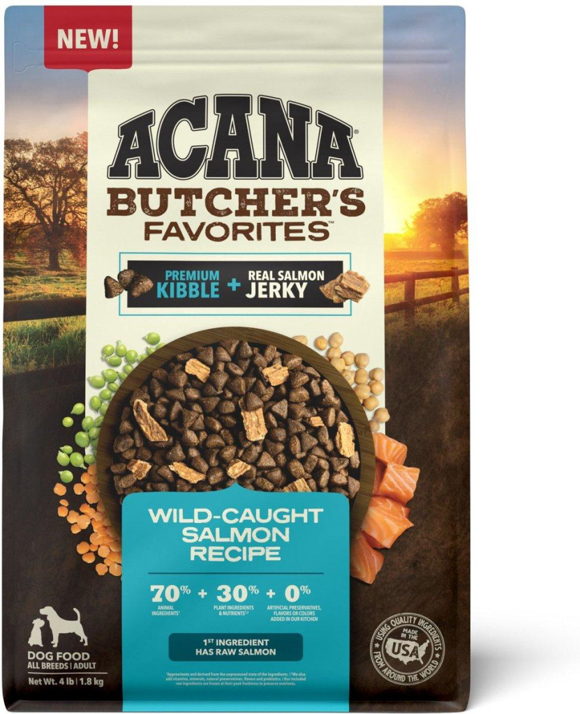 ACANA Butcher's Favorites Wild-Caught Salmon Recipe Dry Dog Food, 4-lb