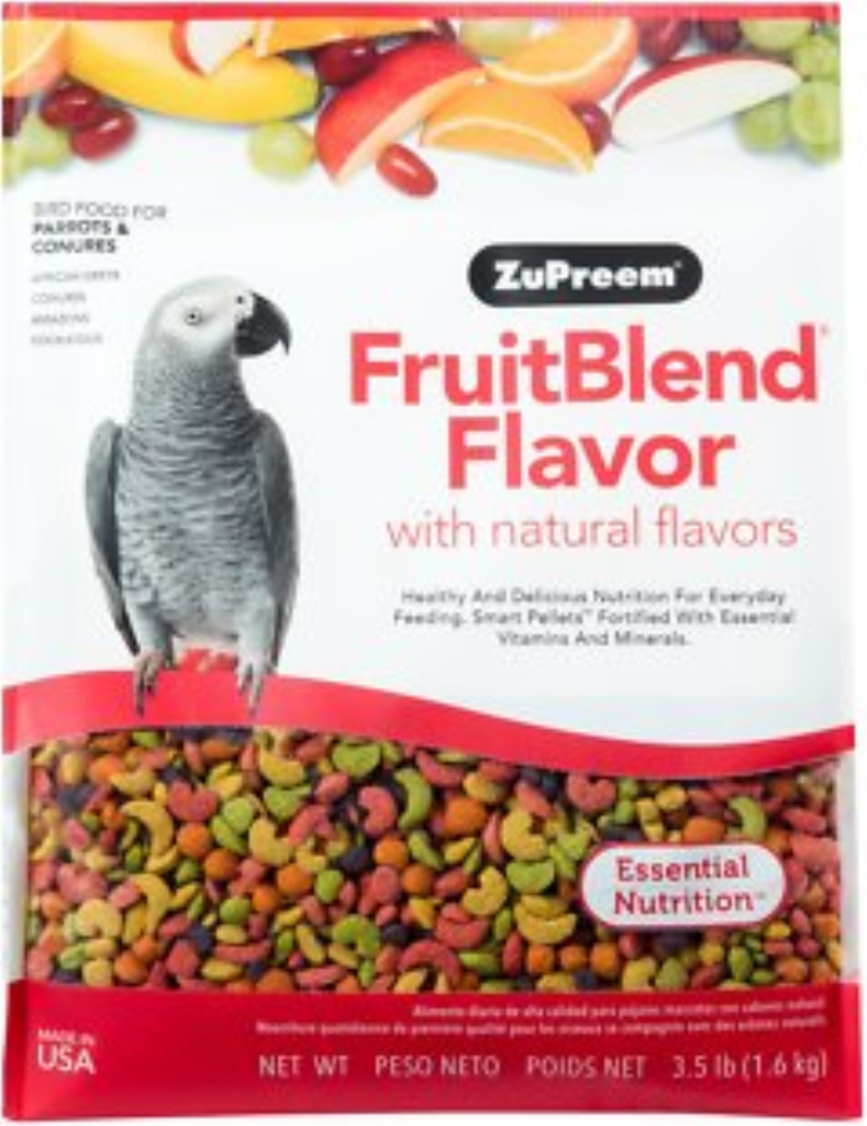 ZuPreem FruitBlend with Natural Fruit Flavors Parrot & Conure Bird Food, 3.5-lb