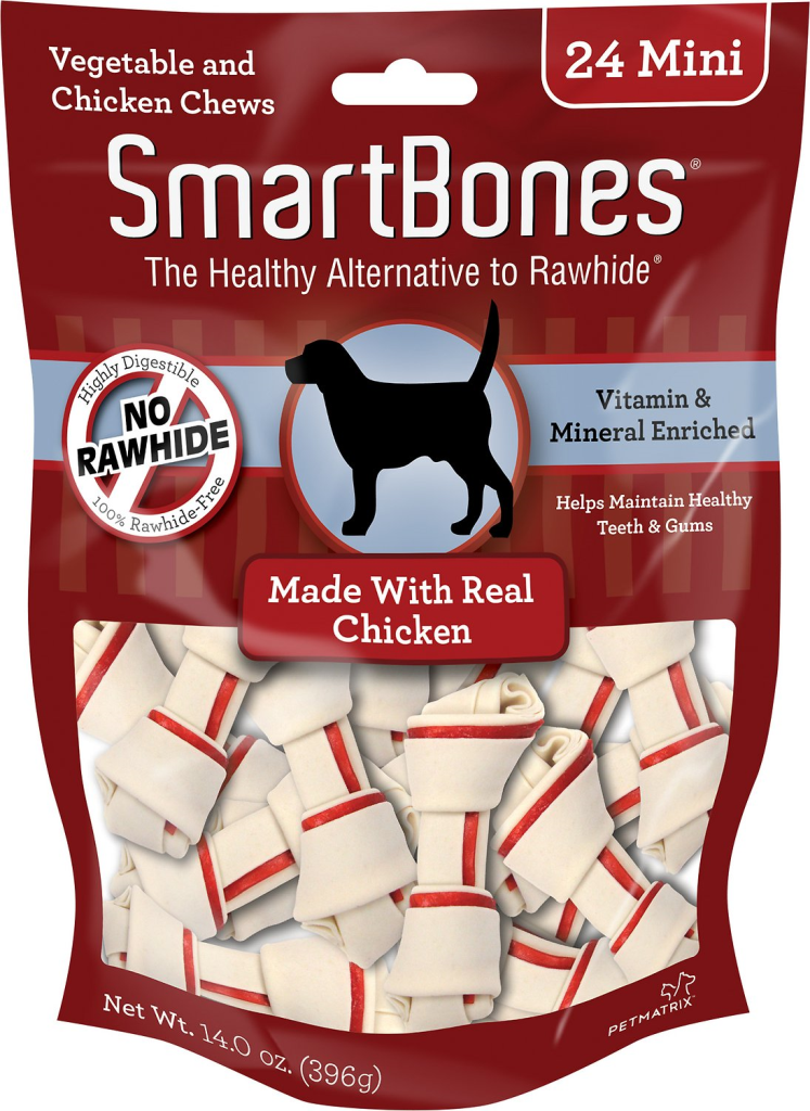 SmartBones Mini Chicken Chew Bones Dog Treats, 24-count