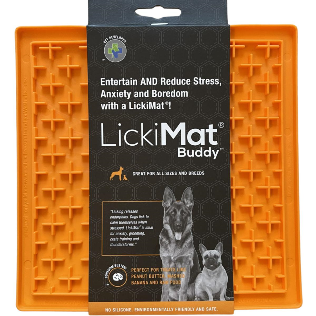 LickiMat Buddy Dog Slow Feeder Mat, Orange