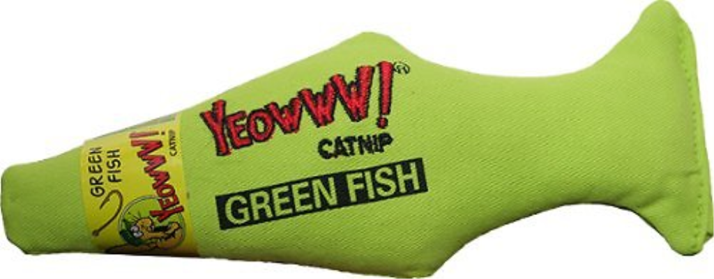 Yeowww! Catnip Fish Cat Toy, Green