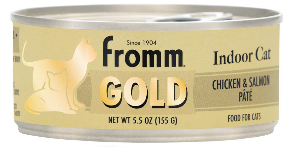 Fromm Gold Indoor Chicken & Salmon Pate Wet Cat Food Can, 5.5-oz