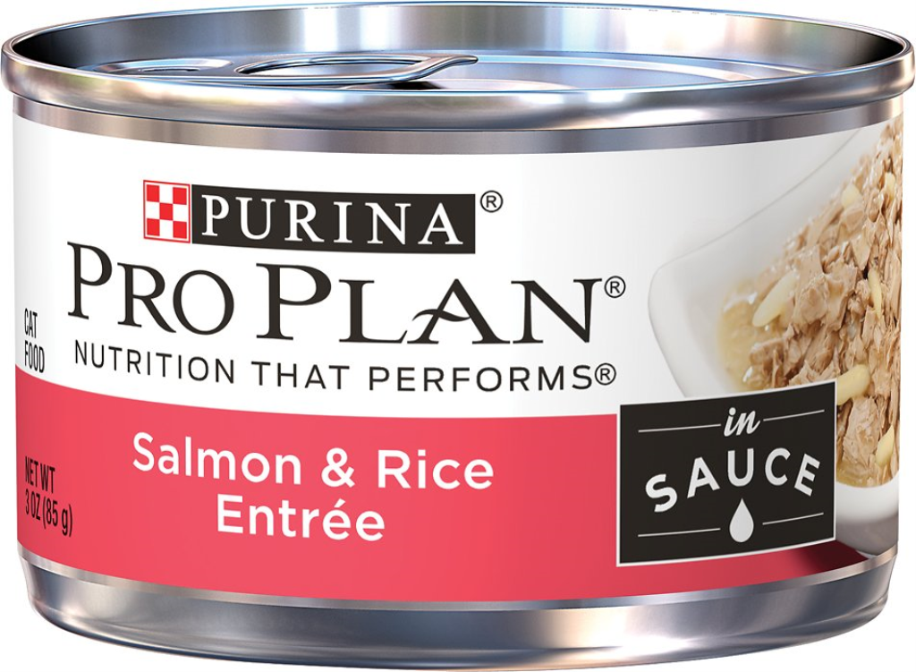 Purina Pro Plan Savor Adult Salmon & Rice Entree in Sauce Canned Cat Food, 3-oz