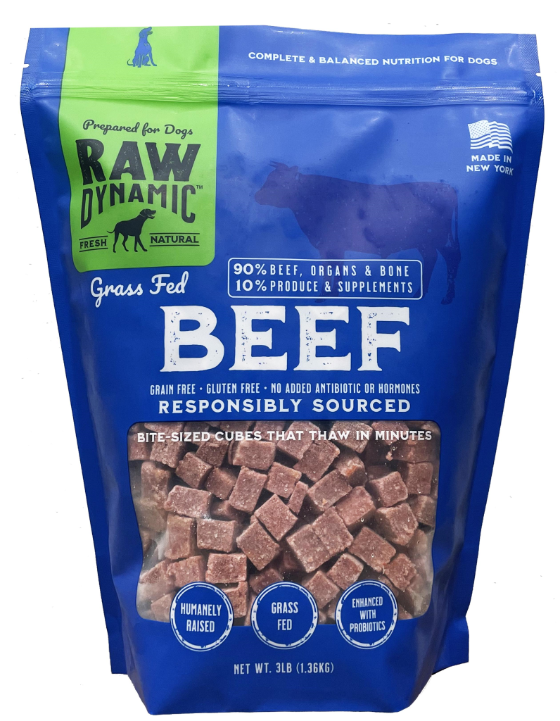 Raw Dynamic Beef Frozen Raw Dog Food, 6-lb