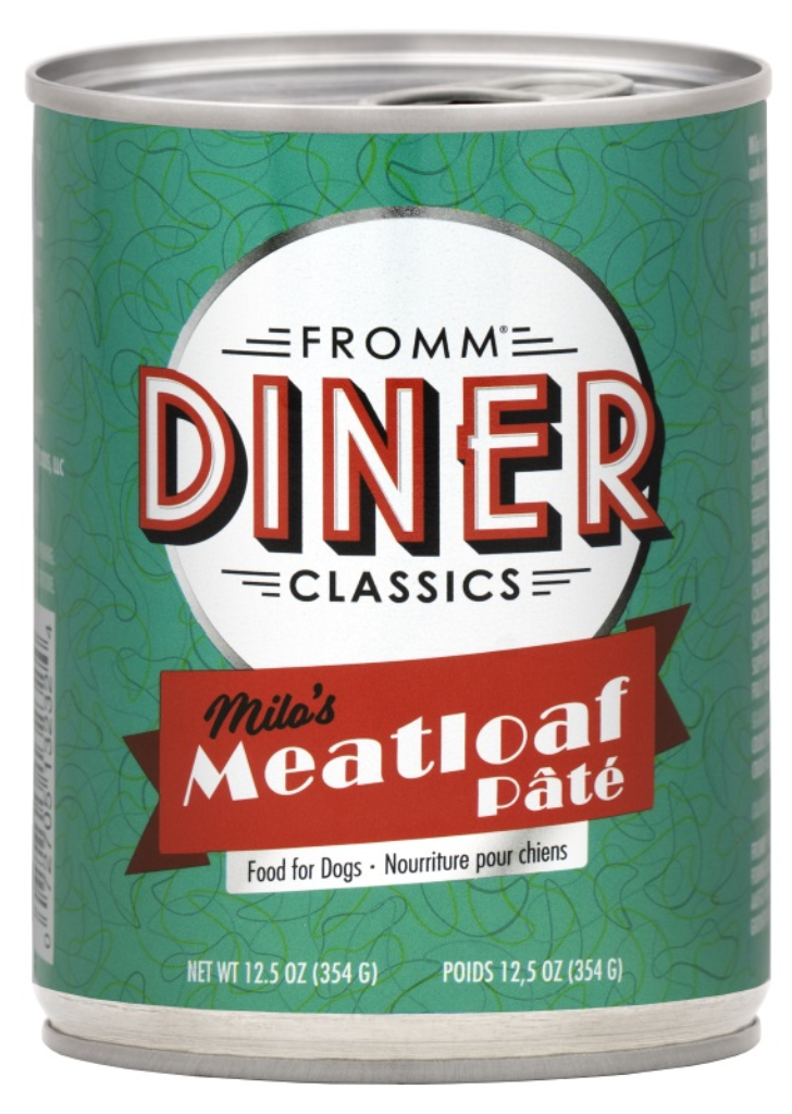 Fromm Diner Classics Milo's Meatloaf Pate Canned Dog Food, 12.5-oz