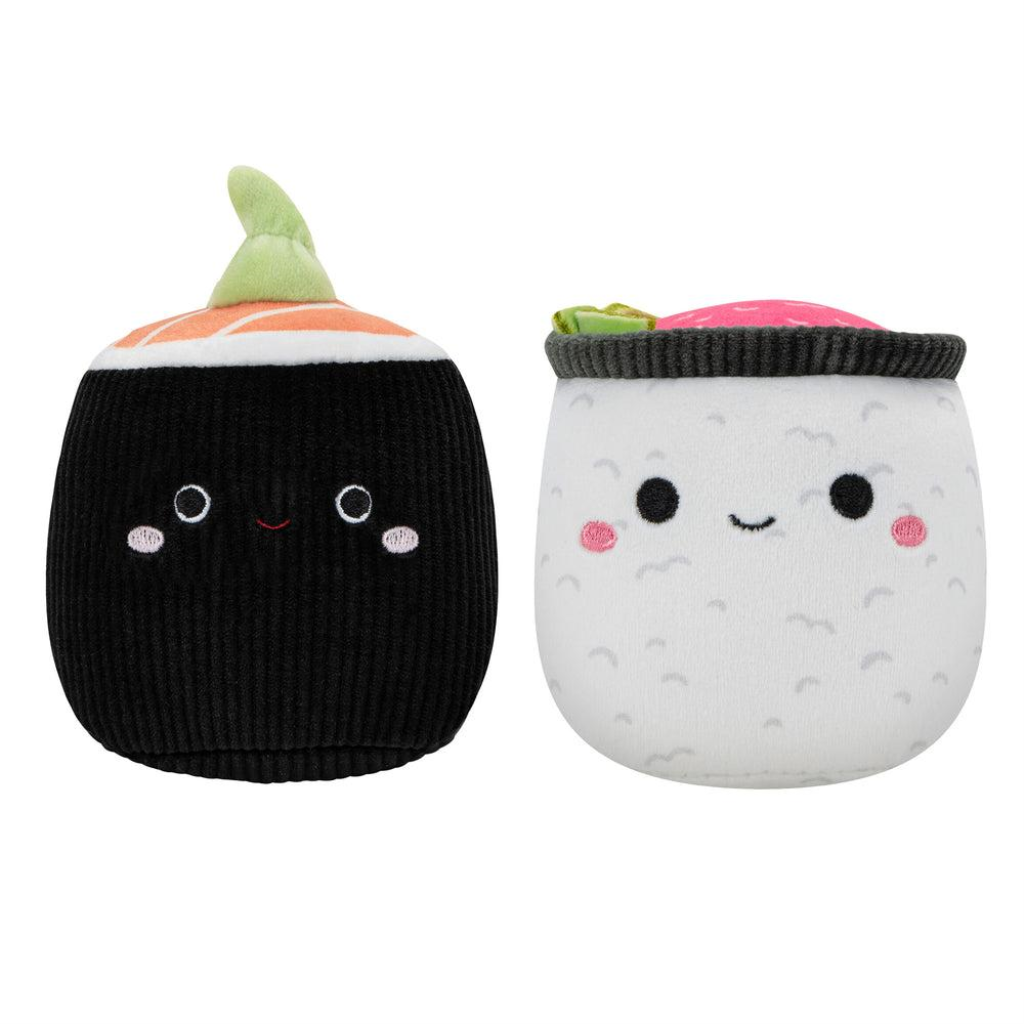 Squishmallows Sushi Shozo & Shun Squeaky Dog Toy, 2-pk
