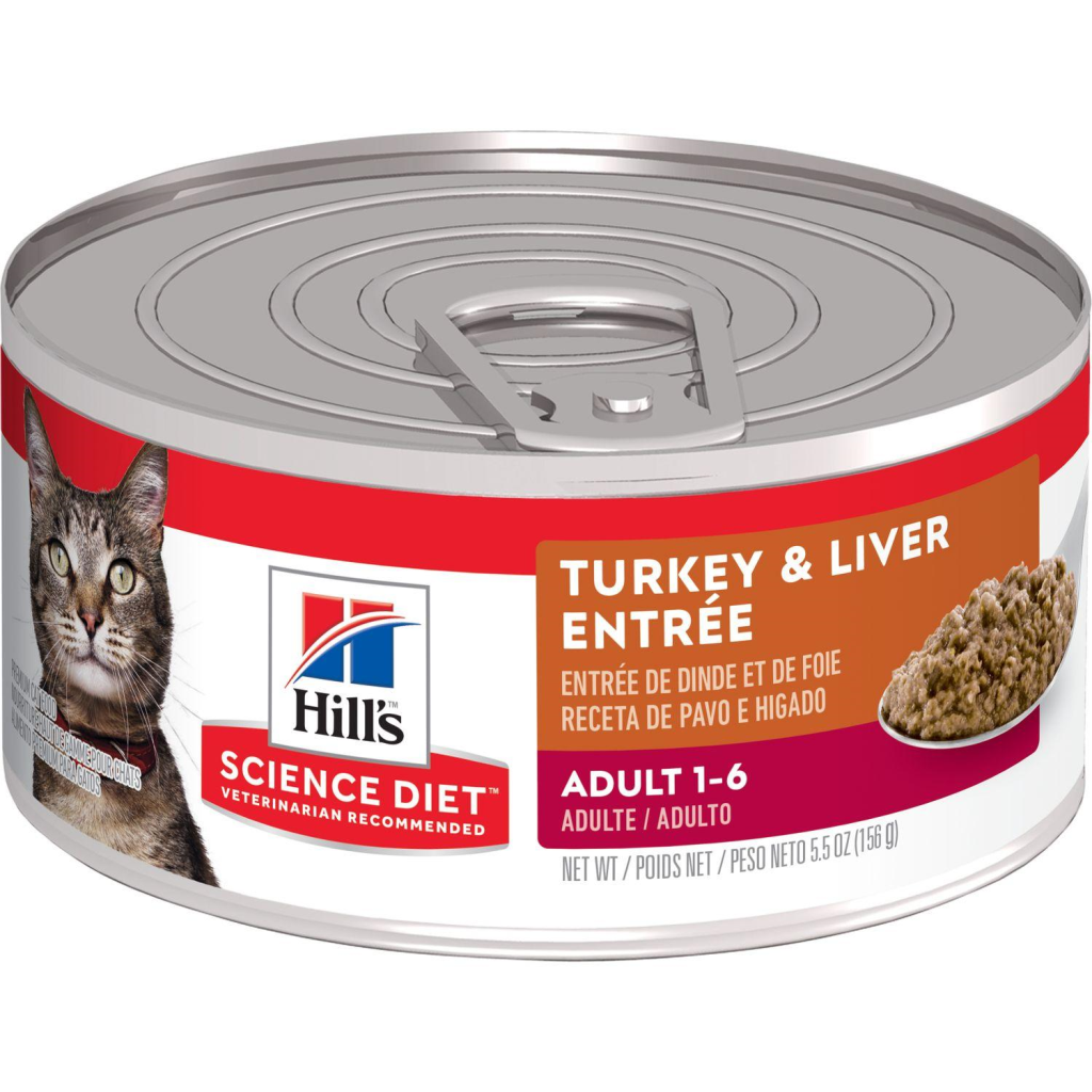 Hill's Science Diet Adult Turkey & Liver Entree Wet Cat Food Can, 5.5-oz