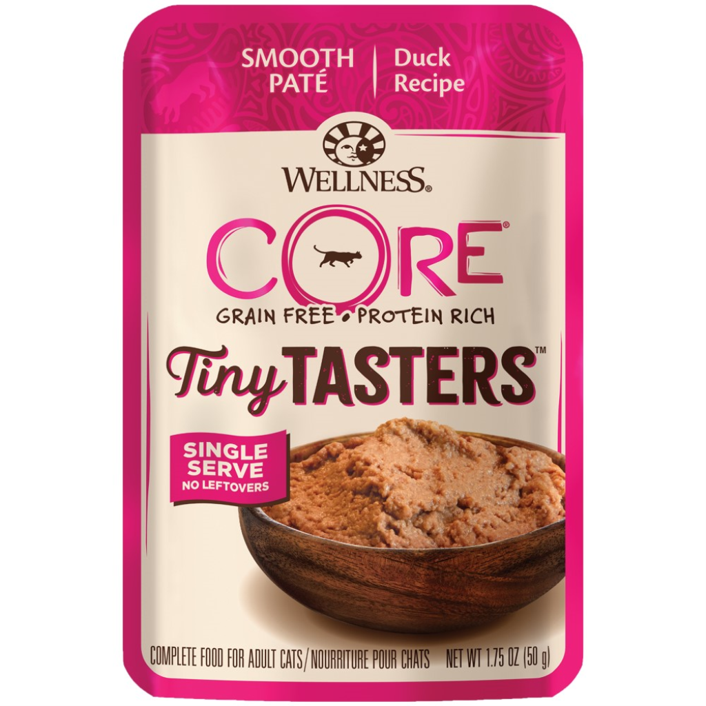 Wellness CORE Tiny Tasters Duck Pate Grain-Free Cat Food Pouches, 1.75-oz