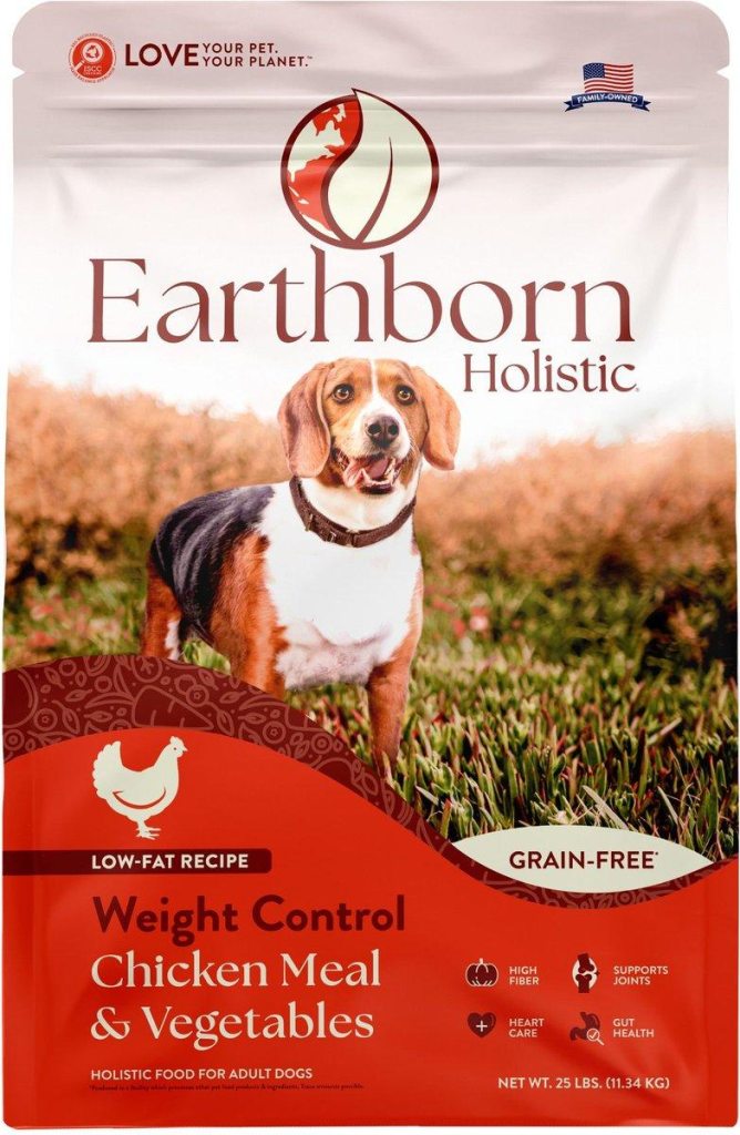 Earthborn Holistic Weight Control Chicken Meal & Vegetables Grain-Free Dry Dog Food, 25-lb