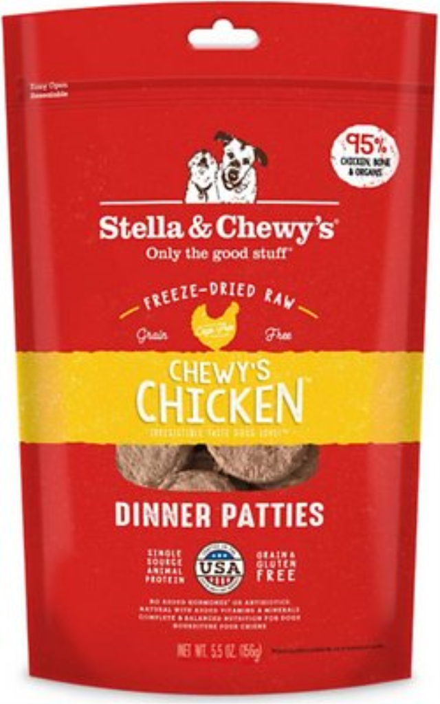 Stella & Chewy's Chewy's Chicken Dinner Patties Grain-Free Freeze-Dried Dog Food, 5.5-oz