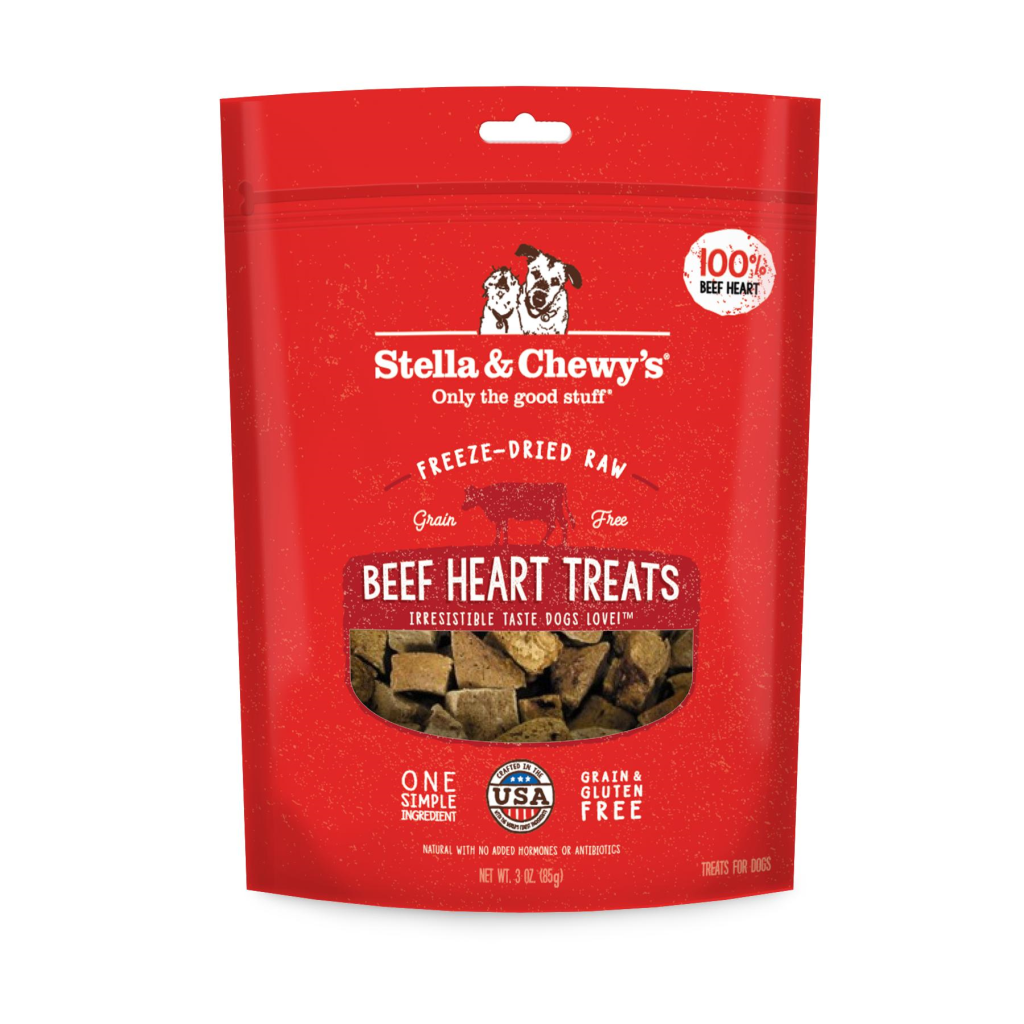 Stella & Chewy's Beef Hearts Freeze-Dried Dog Treats, 3-oz