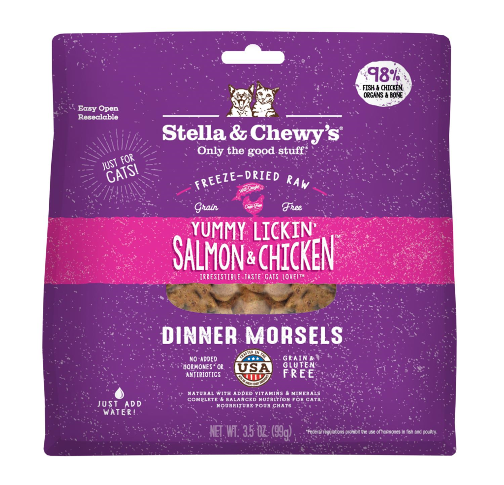 Stella & Chewy's Yummy Lickin' Salmon & Chicken Dinner Morsels Grain-Free Freeze-Dried Cat Food, 3.5-oz