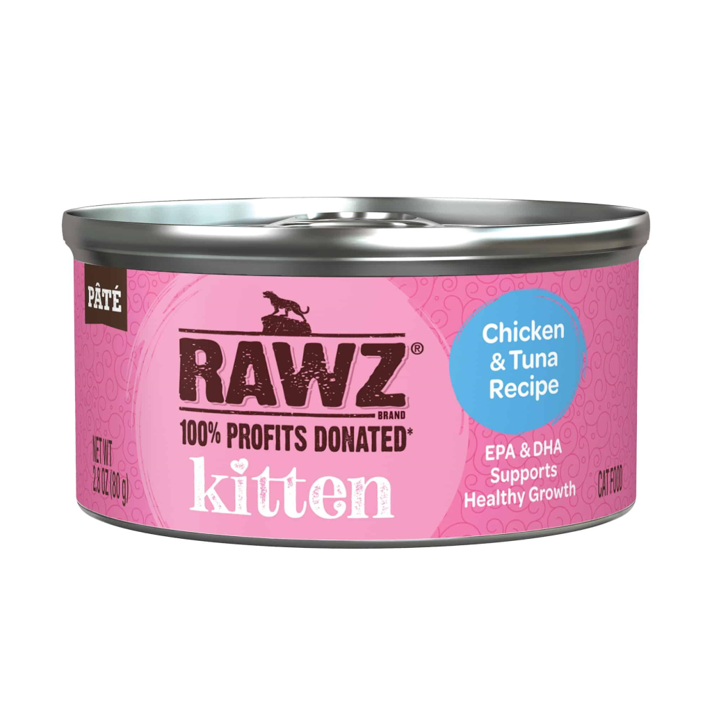 RAWZ Kitten Chicken & Tuna Wet Cat Food Can, 2.8-oz