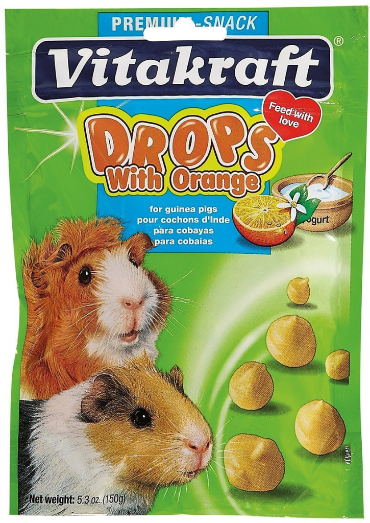 Vitakraft Drops with Orange Guinea Pig Treats, 5.3-oz