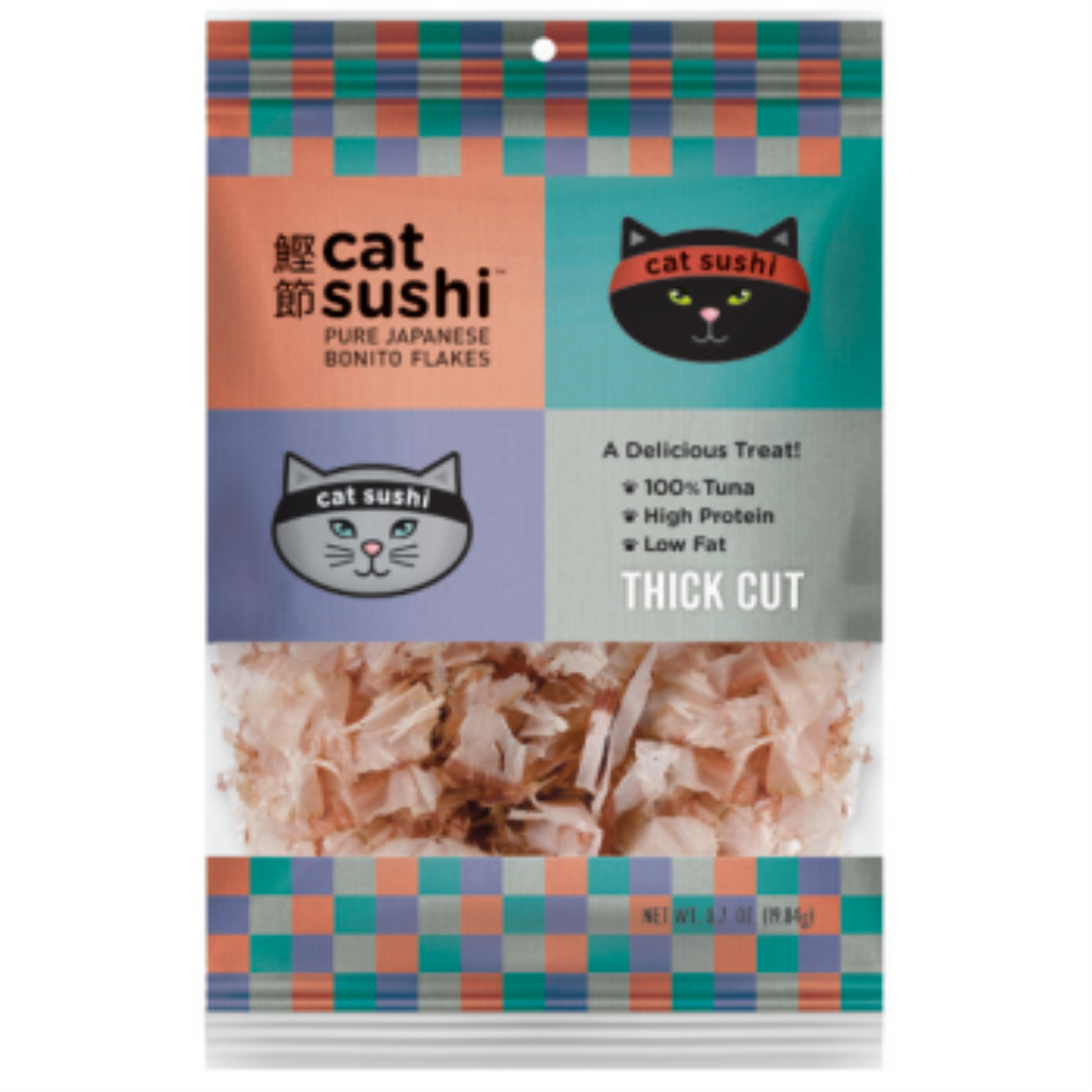 Presidio Cat Sushi Bonito Flakes Thick Cut Cat Treats, 0.7-oz