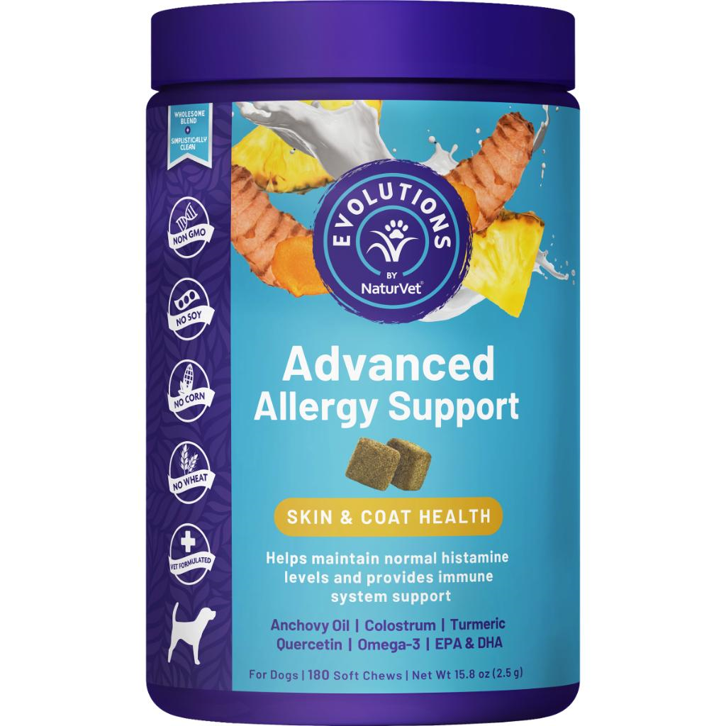 NaturVet Evolutions Advanced Allergy Support Soft Chews Dog Supplement, 180-count