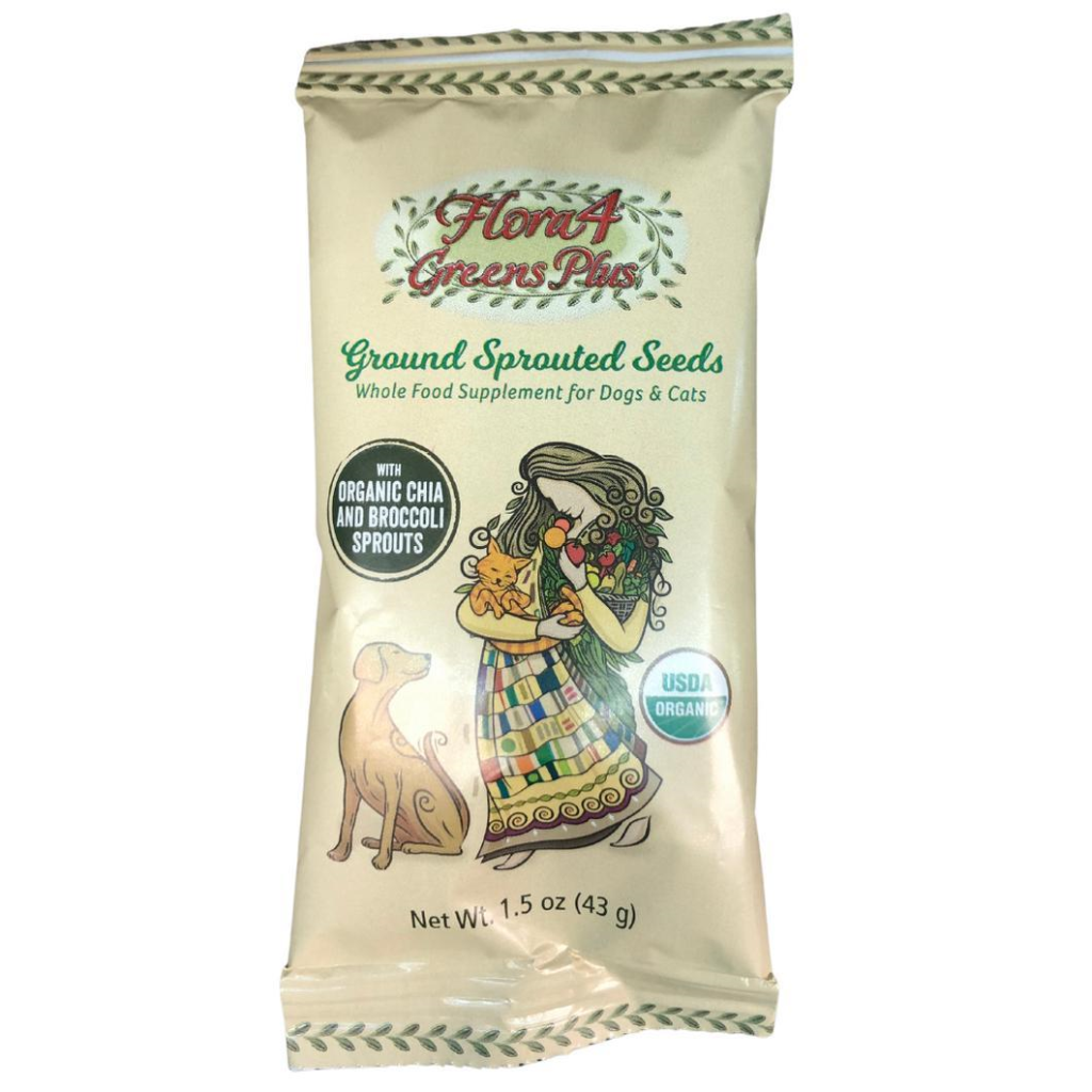 Carna4 Flora4 Greens Plus Ground Sprouted Seeds Dog & Cat Food Topper, 1.5-oz