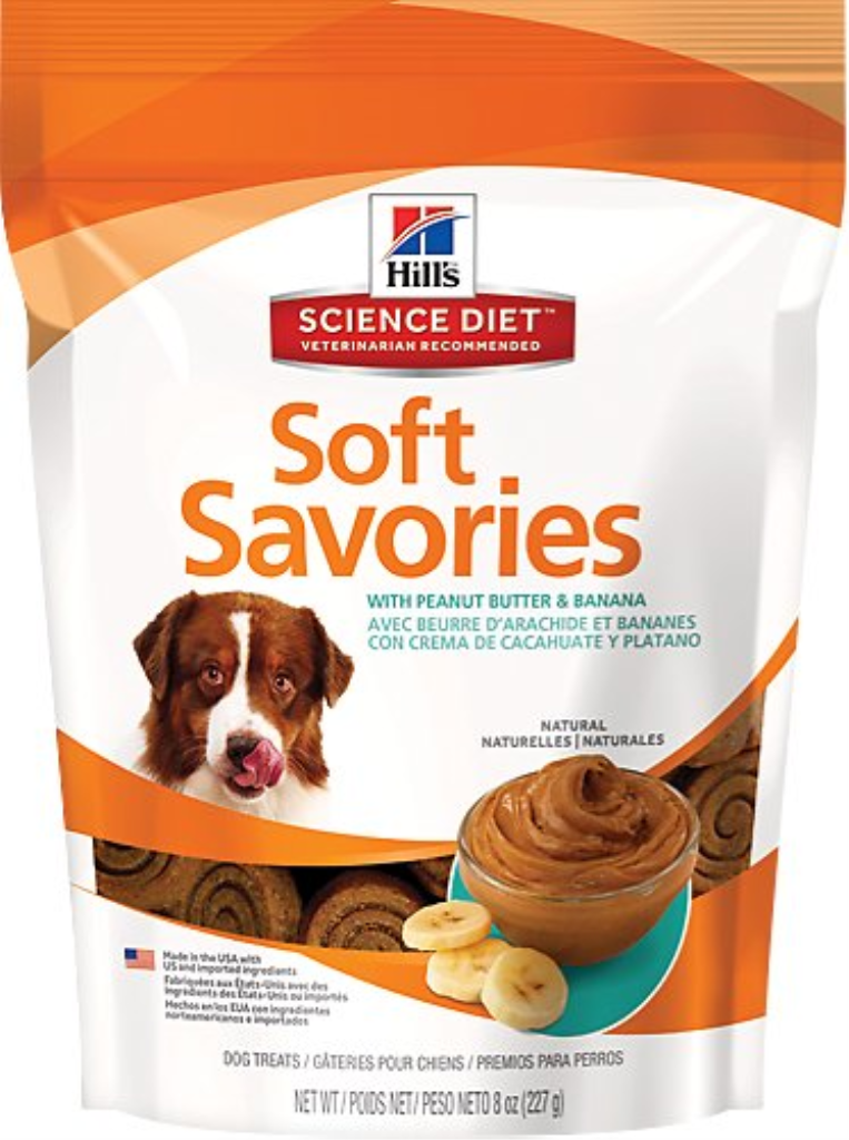 Hill's Science Diet Soft Savories with Peanut Butter & Banana Dog Treats, 8-oz