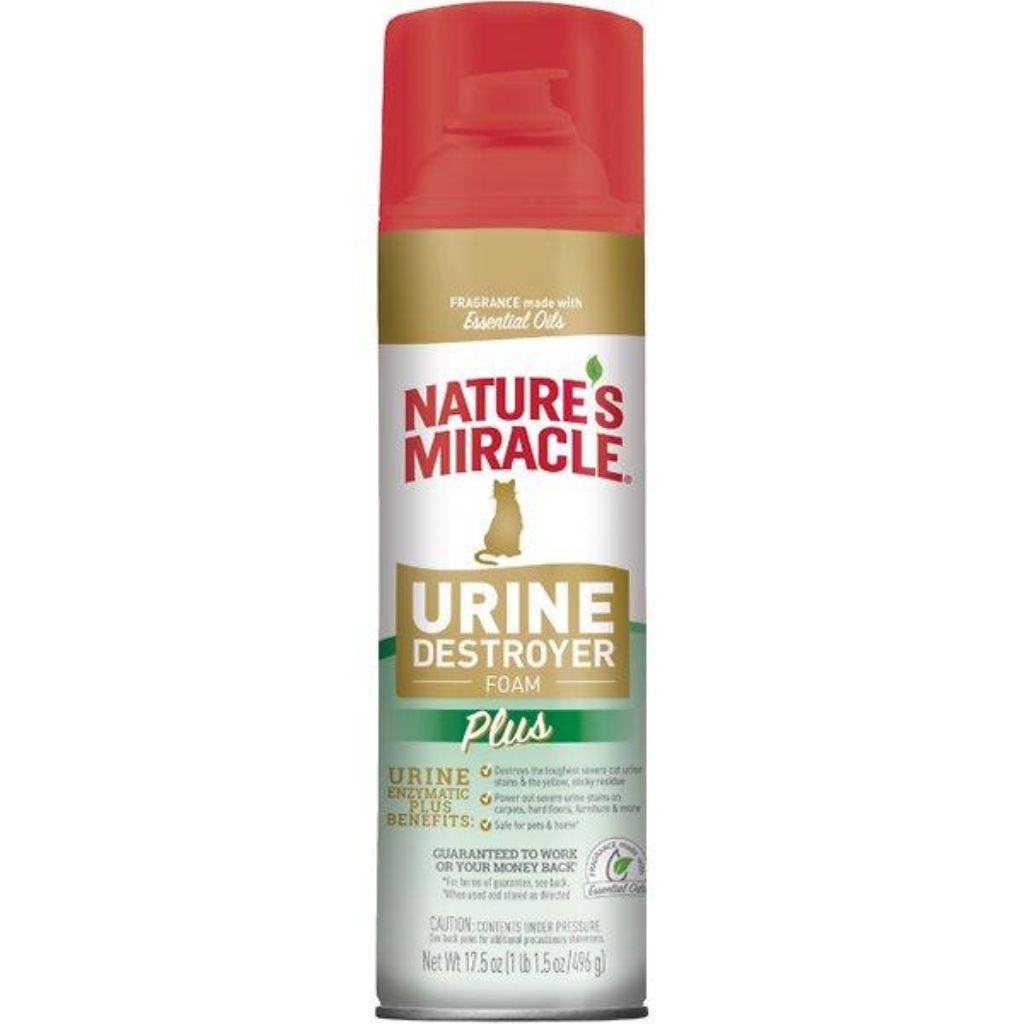Nature's Miracle Urine Destroyer Foam Plus Aerosol Spray for Cats, 17.5-oz