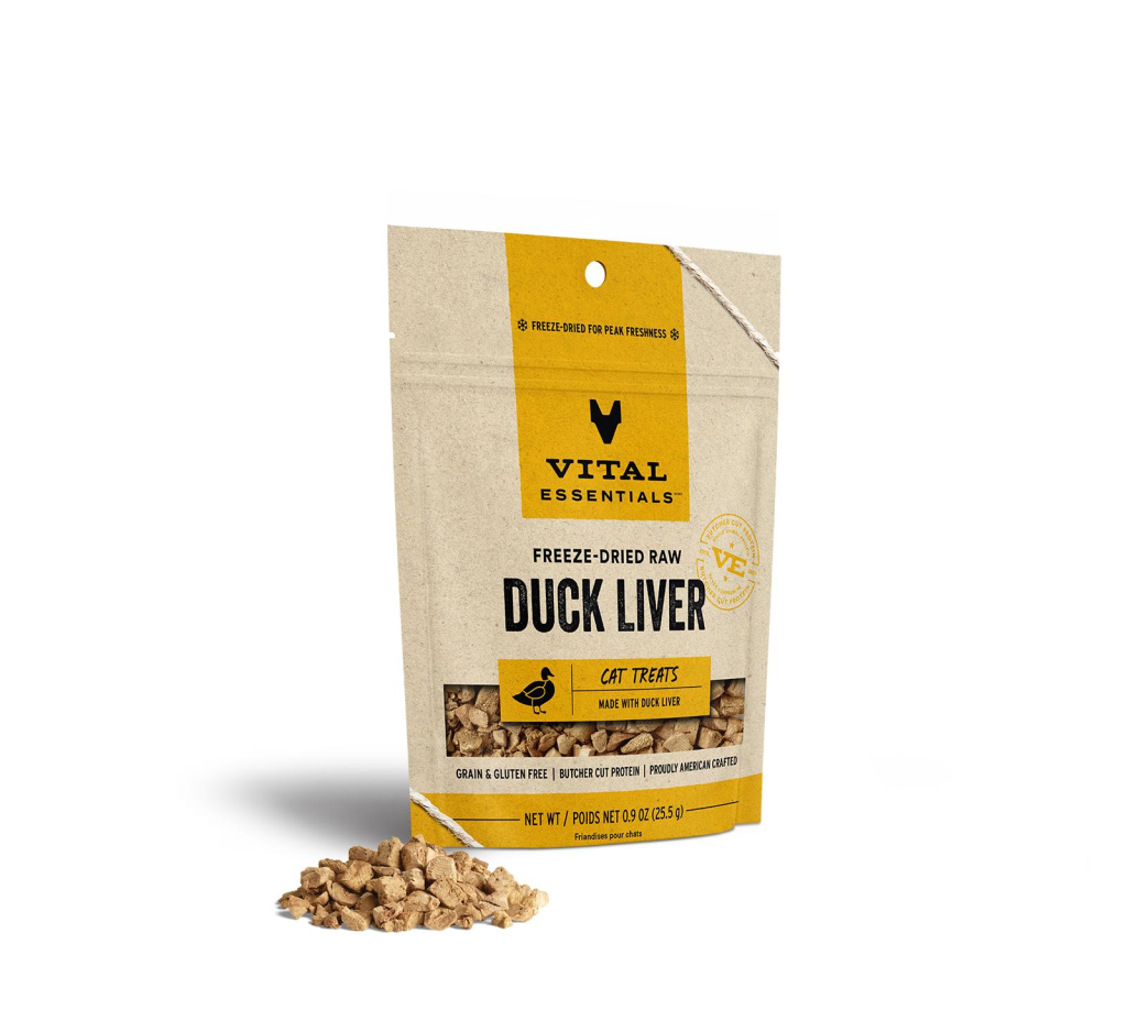 Vital Essentials Duck Liver Freeze-Dried Raw Cat Treats, 0.9-oz
