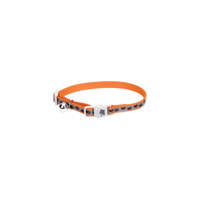 Lazer Brite Adjustable Nylon Cat Collar, Orange