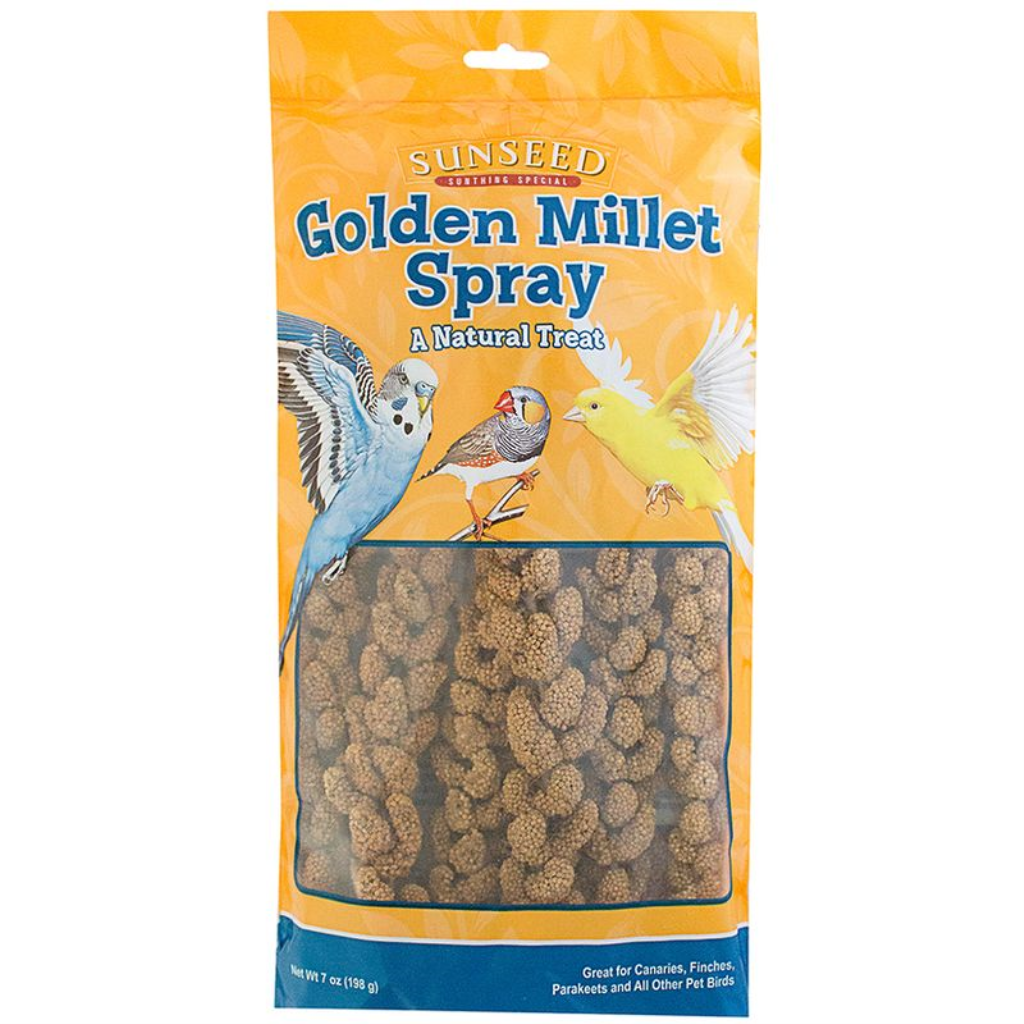 Sunseed Golden Millet Spray Natural Bird Treats, 7-oz