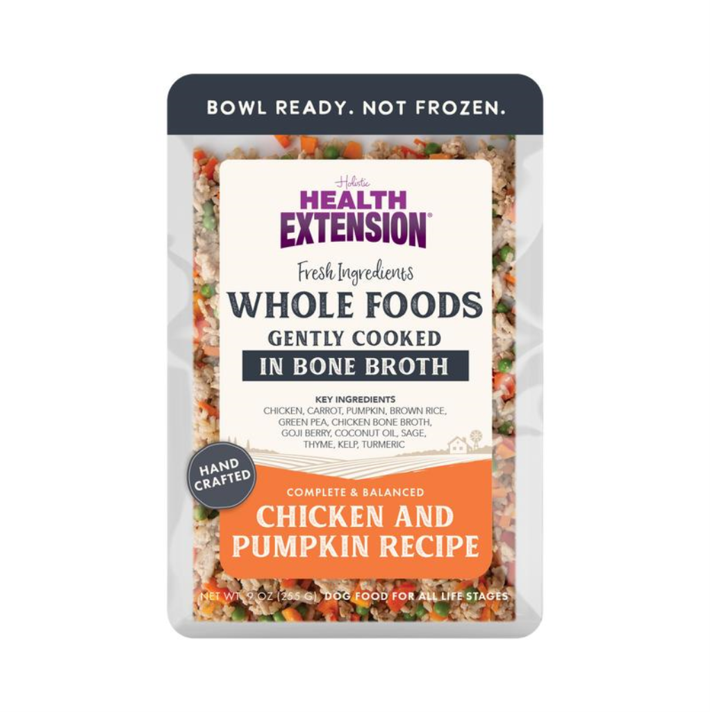 Health Extension Whole Foods Gently Cooked Chicken & Pumpkin Wet Dog Food Pouch, 9-oz