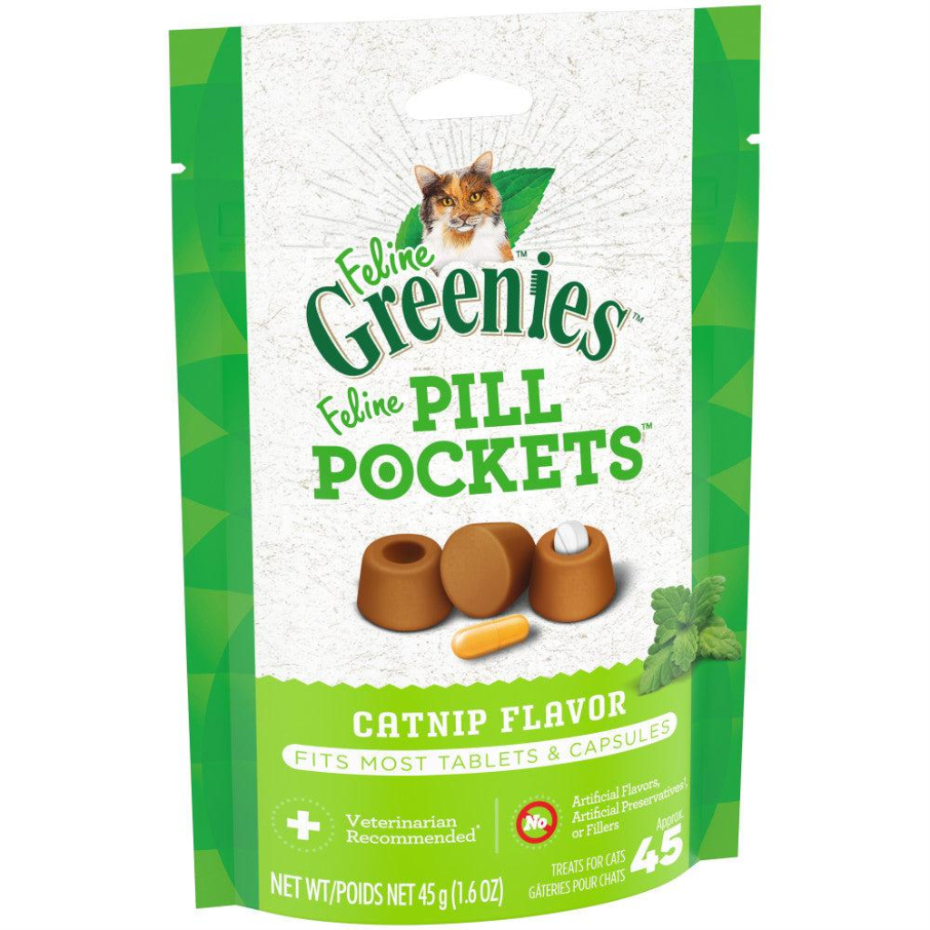 Feline Greenies Pill Pockets Catnip Cat Treats, 45-count