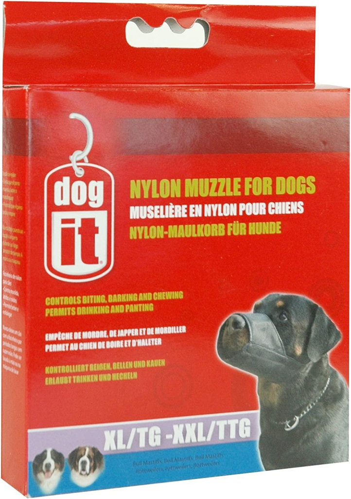 Dogit Nylon Dog Muzzle, Black, X-Large/XX-Large