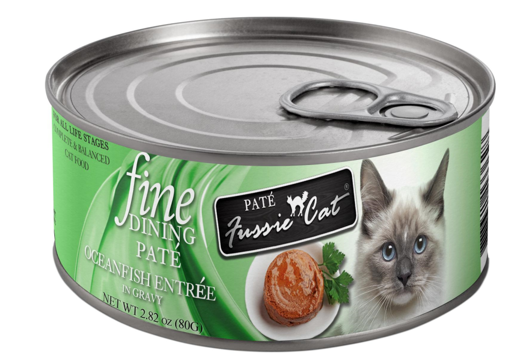 Fussie Cat Fine Dining Pate Oceanfish Entree in Gravy Wet Cat Food Can, 2.82-oz