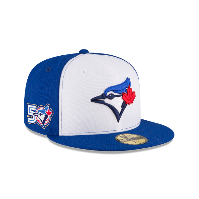 Toronto Blue Jays White/Royal Alternate 3 50th Anniversary Patch 2026 59FIFTY Men's Fitted Hat by New Era