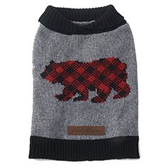 Petrageous Eddie Bauer Dog Sweater - Buffalo Check Bear - Large
