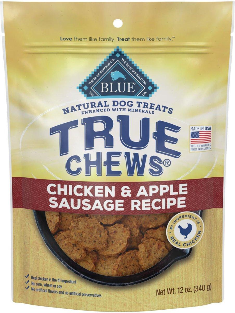 Blue Buffalo True Chews Natural Chicken & Apple Sausage Dog Treats, 12-oz
