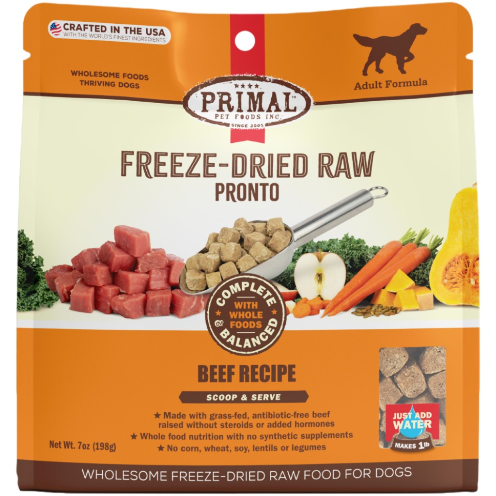 Primal Pronto Raw Freeze-Dried Beef Recipe Dog Food, 7-oz
