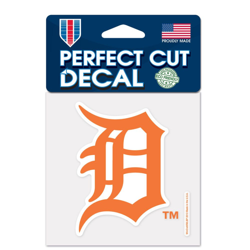 Detroit Tigers Orange Perfect Cut Colour Decal 4" x 4"